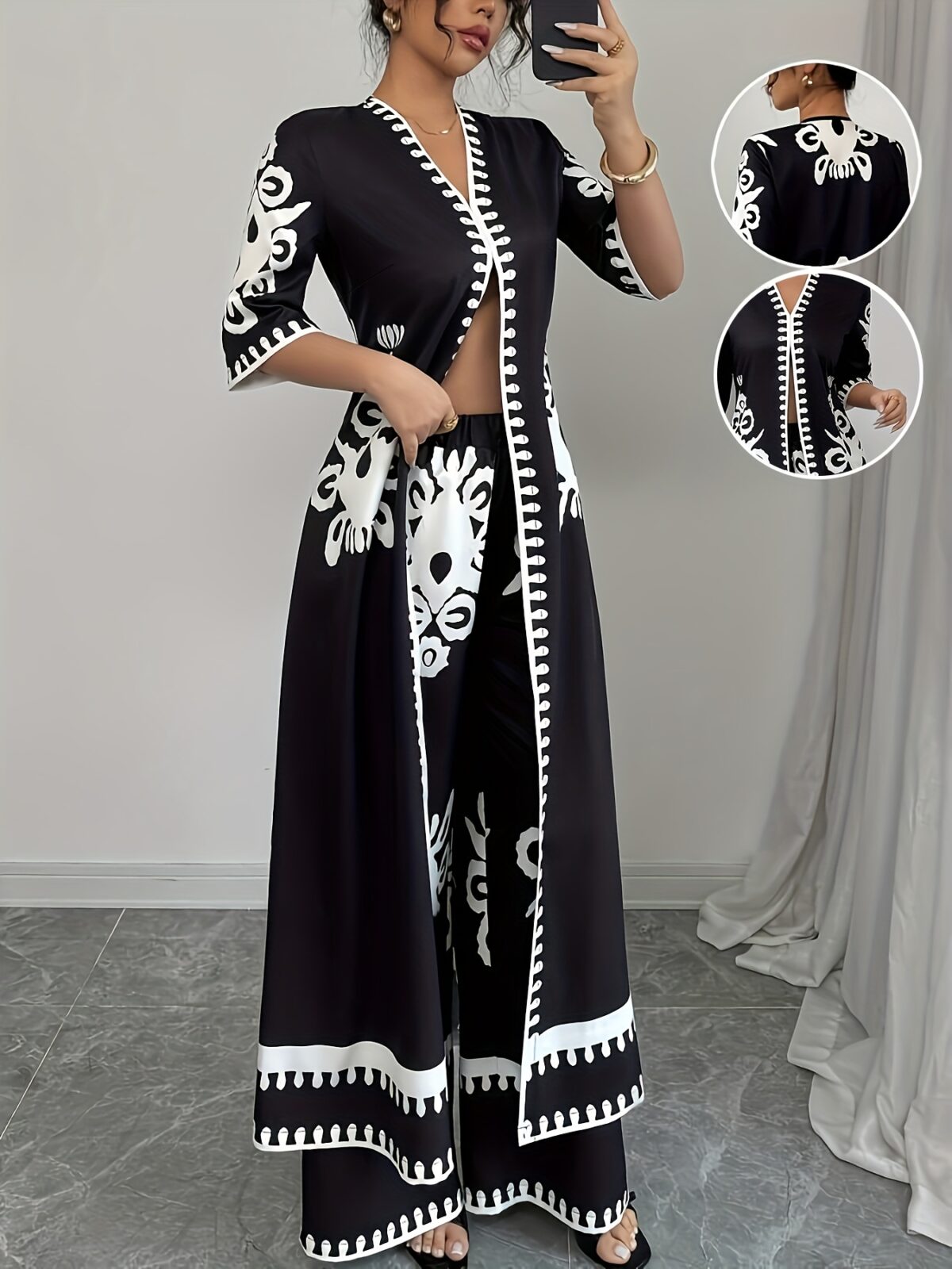 Effortlessly chic Summer Solstice Floral Print Set from Newness A lightweight and modern two piece outfit perfect for summer outings
