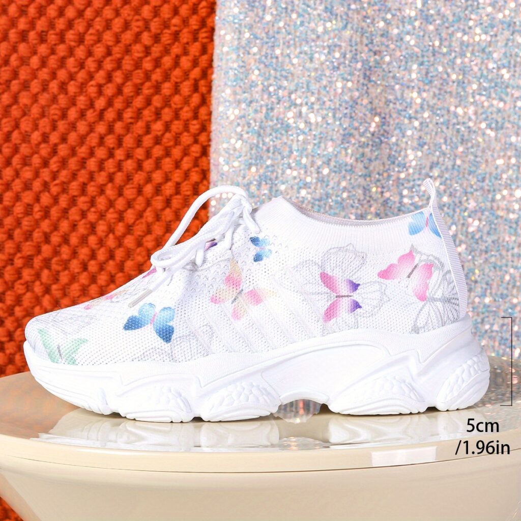 Newness Ethereal Butterfly Print Sneakers: Lightweight, breathable sneakers with a beautiful butterfly print, perfect for any occasion.
