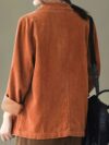 Stylish womens corduroy jacket in vintage contrast colors perfect for spring or autumn Regular fit casual blazer with a loose comfortable design