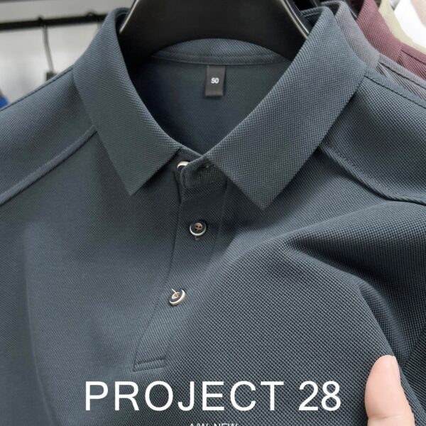 Summer Breeze Men's Cotton Polo Shirt in classic navy blue, showcasing its comfortable fit and breathable fabric. Perfect for summer wear.