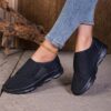 Womens wide fit sneakers with adjustable straps soft fabric upper and breathable design in color