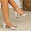 Newness Etoile Embellished Block Heels Elevate your look with these stunning embellished heels perfect for weddings and special occasions Featuring a comfortable block heel and exquisite detailing