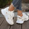 Newness Dubai Chic Womens Platform Sneakers Elevate your style with these versatile sporty and chic platform sneakers Perfect for any occasion