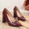 Bordeaux Nights Burgundy Stiletto Heels by Newness Elegant burgundy heels perfect for weddings special occasions and nights out