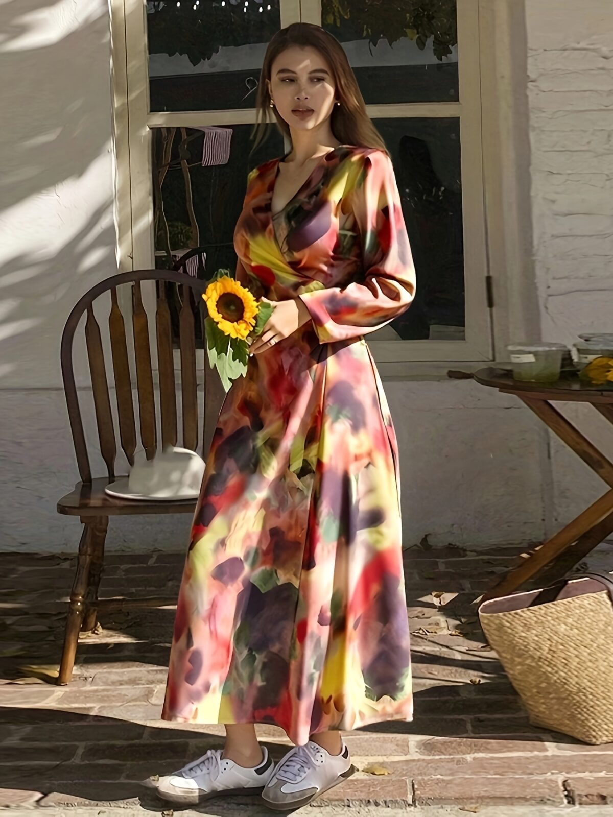 Casablanca Abstract Print Maxi Dress in flattering maxi length showcasing a unique abstract print