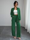 Effortless Chic Relaxed Casual Set in premium polyester Model wearing a comfortable and stylish two piece outfit perfect for everyday wear