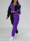Model wearing the Newness Milan Color Block Tracksuit showcasing its comfortable fit and modern color blocking design
