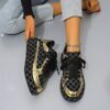 Newness Nova Sparkle Rhinestone Platform Sneakers in white showcasing the dazzling rhinestone detailing and chunky platform sole The sneakers are styled on a models feet emphasizing their comfort and chic design