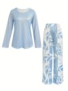 Stylish woman wearing the Newness Parisian Chic Printed Pants Set showcasing the comfortable and chic design
