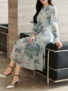 Effortlessly elegant Azure Bloom floral print dress perfect for summer events