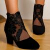 Newness Midnight Bloom Lace Ankle Boots Elevate your style with these versatile chic lace ankle boots perfect for any occasion