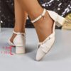 Newness Parisian Chic Pointed Toe Mary Janes in black showcasing the elegant pointed toe and delicate strap detail Perfect for adding a touch of Parisian chic to any outfit