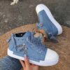 Newness Urban Edge High Top Sneakers in stylish grey showcasing breathable fabric and durable construction perfect for any season