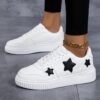 Newness Chic Star Pattern Sneakers Elevate your style with these chic comfortable sneakers perfect for any occasion Featuring a stylish star pattern design