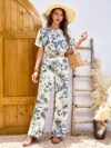 Effortlessly chic Newness Riviera Escape Floral Print Pants Set perfect for spring vacations and casual outings Featuring a beautiful floral print