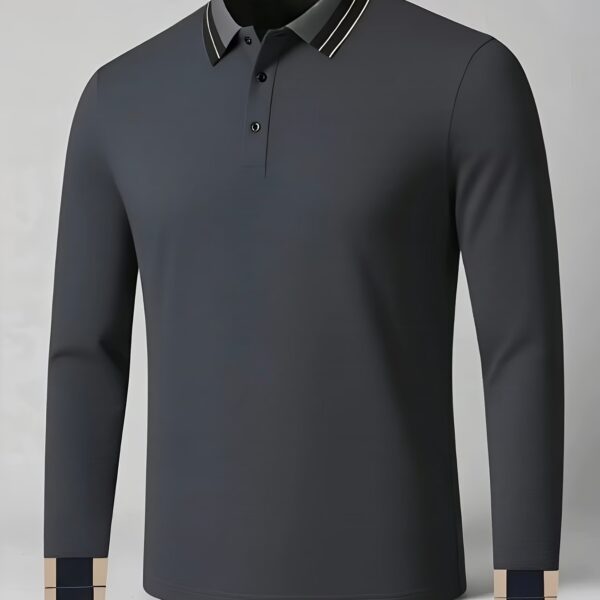 Desert Oasis Men's Golf Shirt: A soft beige, long-sleeve golf shirt perfect for the course or any occasion. Experience style and comfort.