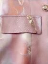 Stylish womens pink floral print blazer with golden accents shown in a loose fit Perfect for spring summer fall or winter