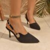 Newness Midnight Hour Black Stiletto Heels Elevate your style with these elegant and comfortable black stiletto heels perfect for any occasion
