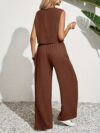 Effortless Chic Solid Color Two Piece Set in luxurious polyester and elastane Flattering silhouette perfect for any occasion