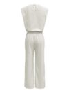 Model wearing the Newness Effortless Chic Sleeveless Wide Leg Set a stylish and comfortable two piece outfit featuring a sleeveless top and wide leg pants in luxurious polyester