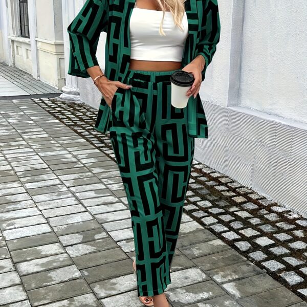 The Newness Modern Muse Geometric Print Set a chic two piece outfit featuring a modern geometric print perfect for any occasion