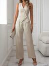 Model wearing Newness Effortless Chic Sleeveless Jumpsuit a versatile and stylish jumpsuit perfect for any occasion