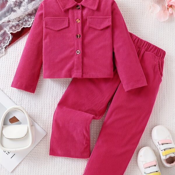 Stylish girls solid color pants set perfect for spring and fall The Dubai Darling collection from Newness