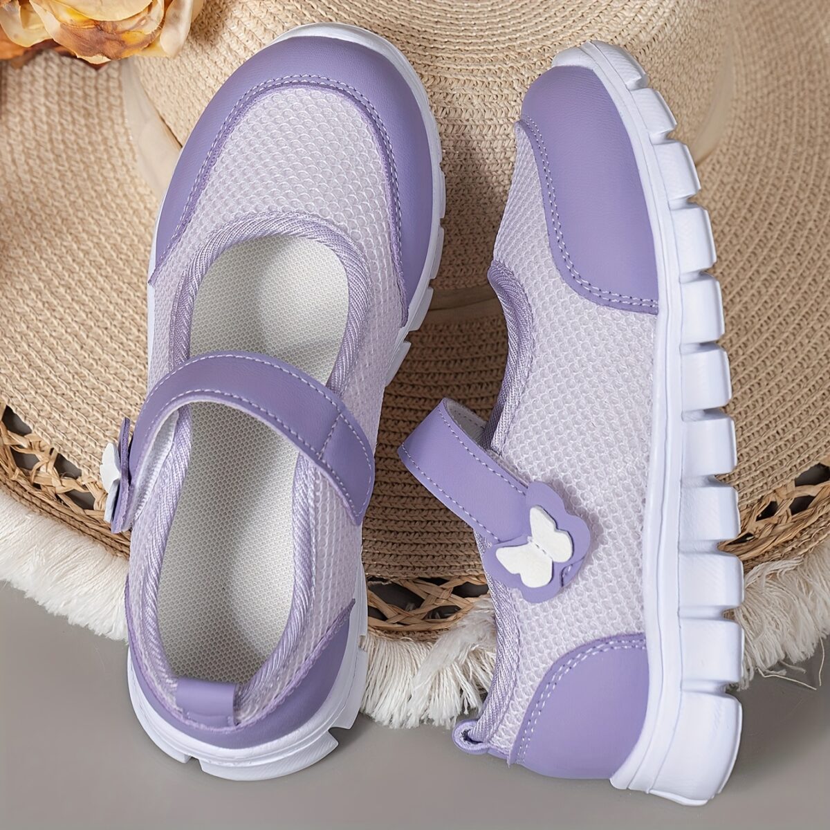 Pastel purple and white Twinkle Toes Girls Magical Closure Sneakers showcasing their comfortable design and easy onoff feature Ideal for school play or dance