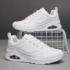 Newness The Dubai Breeze White Leather Sneakers Breathable comfortable white leather sneakers with perforations and air cushion technology