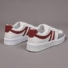 Cityscape White Low Top Sneakers with maroon accents showcasing comfortable fit and style