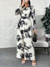 Newness Casablanca Tie Dye Two Piece Set Chic and sophisticated tie dye two piece outfit perfect for fall Features a stylish top and matching bottoms in a trendy dye pattern