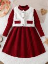 Newness Charlotte Girls Ribbed Skirt Set A charming two piece outfit featuring a ribbed top and skirt in a soft comfortable fabric