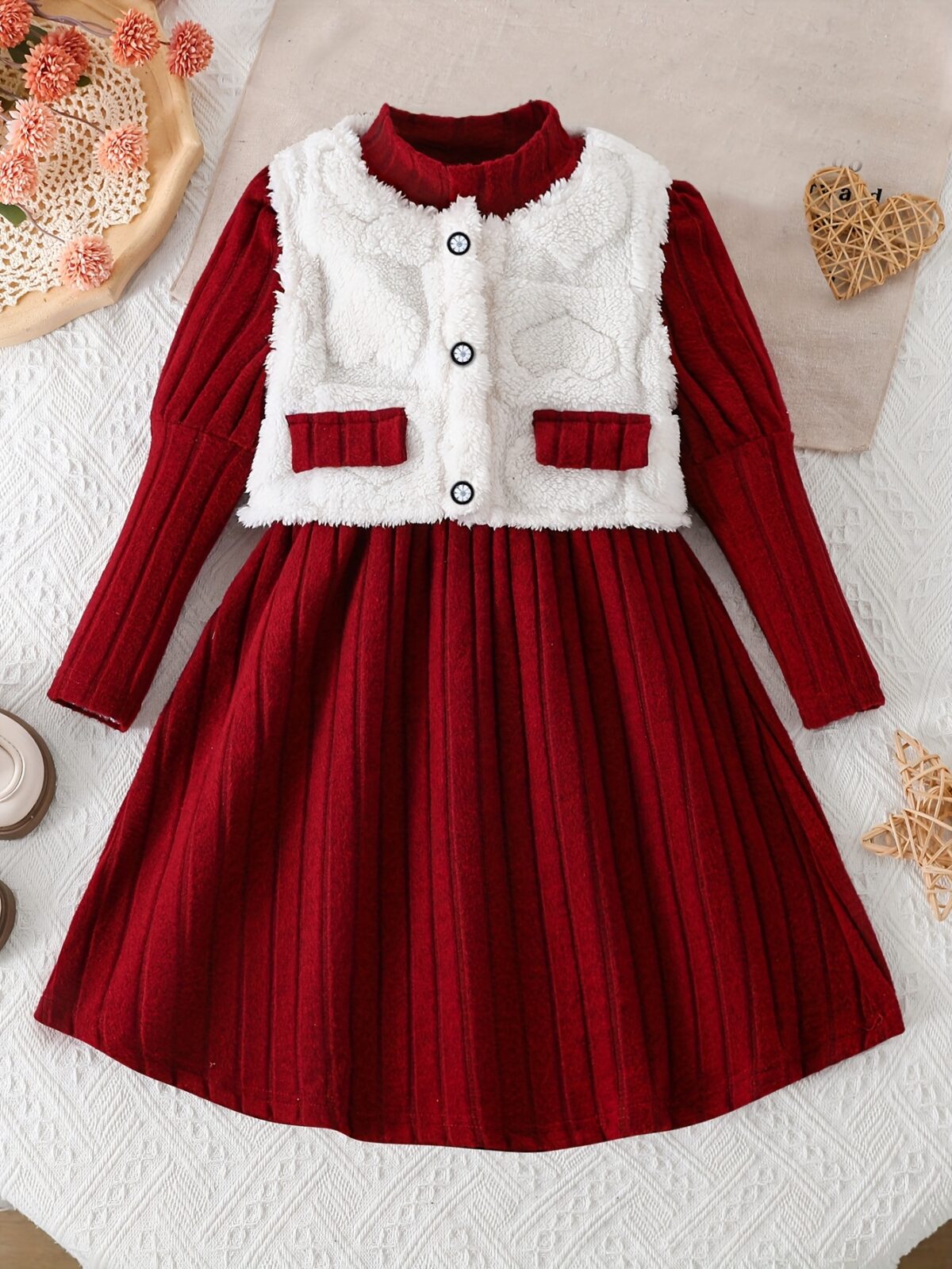 Newness Charlotte Girls Ribbed Skirt Set A charming two piece outfit featuring a ribbed top and skirt in a soft comfortable fabric
