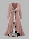 Stylish Cairo Geometric Print Dress and Cardigan Set by Newness Flattering silhouette perfect for any occasion