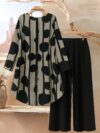 Cairo Chic Geometric Print Suit by Newness A stylish and modern geometric print suit perfect for spring and summer