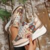 Casablanca Ethnic Platform Sneakers by Newness Chic and comfortable platform sneakers with ethnic detailing perfect for any occasion