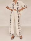 Effortlessly chic Botanical Breeze Floral Print Set from Newness A soft polyester blend creates a relaxed all season outfit Flattering floral print