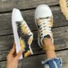 Newness Sunflower Stroll Floral Print Sneakers Comfortable and stylish floral print sneakers perfect for any occasion