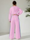 Skyline Chic Two Piece Set Flatlay of a stylish zip up hoodie and wide leg pants in a complementary color scheme Perfect for spring or fall
