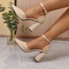 Newness Cairo Nights Beige Block Heels Chic beige block heels perfect for any occasion Comfortable and stylish