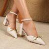 Newness Cairo Beige Block Heel Pumps Chic beige pumps with a comfortable block heel perfect for any occasion