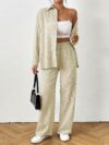 The Newness Milan Wide Leg Pant Set in luxurious polyester Effortless style and modern comfort for every season
