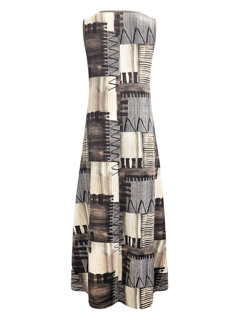 Effortlessly chic Cairo Nights Patchwork Print Dress from Newness in soft polyester, perfect for summer.