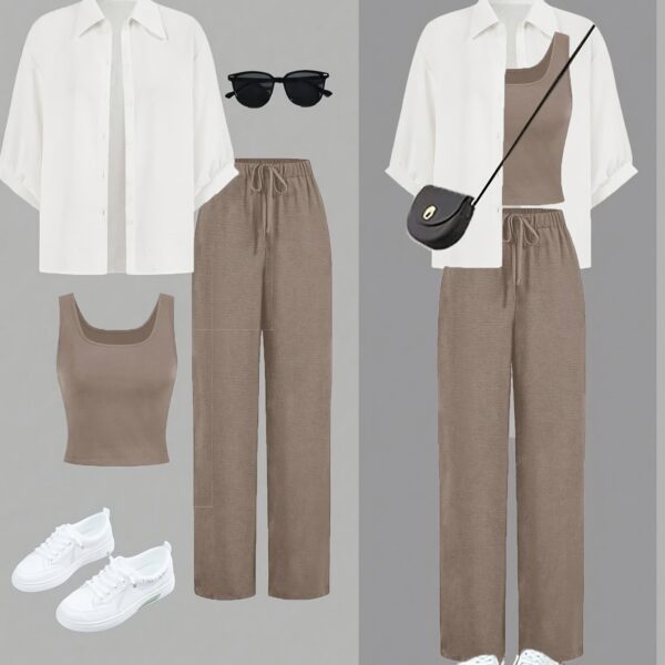 Effortless style meets summer comfort The Newness Casual Summer Pants Set in breathable soft fabric perfect for everyday wear