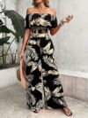 Escape to Paradise Model wearing the Newness Tropical Print Set showcasing its effortless chic style Perfect for summer days and nights