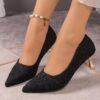 Newness Dubai Stiletto Mary Jane Pumps in lightweight fabric featuring a pointed toe and elegant silhouette