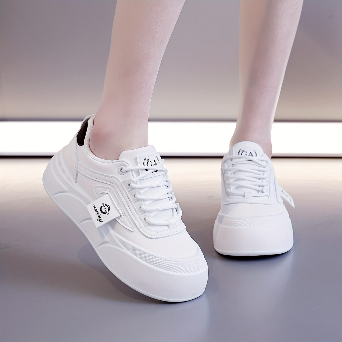 Newness womens beige casual sneakers showcasing comfort and style for everyday wear