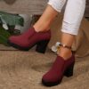 Newness Effortless Chic Chunky Heel Pumps in beige Stylish and comfortable heels perfect for any occasion