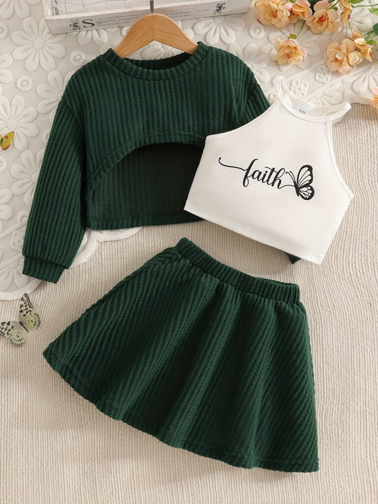 Adorable girls waffle knit set in a trendy design, perfect for all seasons. Shop the Santorini Girls Waffle Knit Set at Newness.