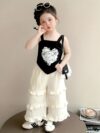 Sweet Summer Days Girls Lace Pants Set A charming girls outfit in soft cotton blend lace pants and top perfect for summer